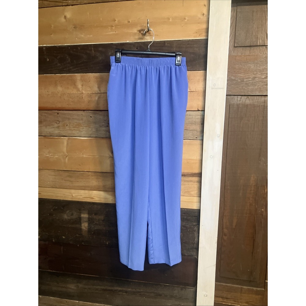 Bon Worth Woman's Pants Elastic Waist Purple Medium Petite Polyester